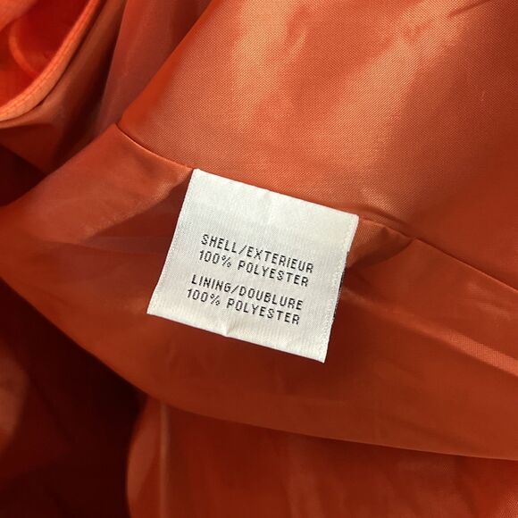 Bernardo Vintage Orange Button Down Padded Shoulder Trench Coat Medium - Picture 10 of 13